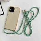 For iPhone X / XS Thicken Colorful TPU Phone Case with Braided Lanyard(Gold) - 1