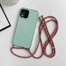For iPhone XS Max Thicken Colorful TPU Phone Case with Braided Lanyard(Green) - 1