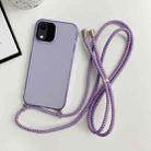 For iPhone XS Max Thicken Colorful TPU Phone Case with Braided Lanyard(Purple) - 1