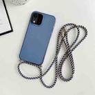 For iPhone XS Max Thicken Colorful TPU Phone Case with Braided Lanyard(Dark Blue) - 1