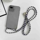 For iPhone 8 Plus / 7 Plus Thicken Colorful TPU Phone Case with Braided Lanyard(Black) - 1