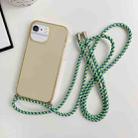 For iPhone 6 Plus / 6s Plus Thicken Colorful TPU Phone Case with Braided Lanyard(Gold) - 1