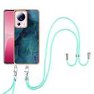 For Xiaomi 13 Lite 5G Electroplating Marble Dual-side IMD Phone Case with Lanyard(Green 017) - 1