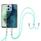 For Xiaomi Redmi Note 12 5G Global Electroplating Marble Dual-side IMD Phone Case with Lanyard(Green 017) - 1