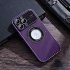 For iPhone 14 Pro Max View Window Magsafe PC Phone Case(Purple) - 1
