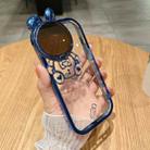 For iPhone 14 Plating Carrot Rabbit TPU Phone Case(Blue) - 1