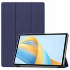 For Honor Pad V8 3-Fold Custer Texture Leather Tablet Case(Dark Blue) - 1