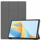 For Honor Pad V8 3-Fold Custer Texture Leather Tablet Case(Grey) - 1