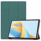 For Honor Pad V8 3-Fold Custer Texture Leather Tablet Case(Green) - 1