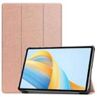 For Honor Pad V8 3-Fold Custer Texture Leather Tablet Case(Rose Gold) - 1