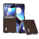 For Motorola Razr 40 Ultra ABEEL Carbon Fiber Texture Protective Phone Case(Dark Brown) - 1