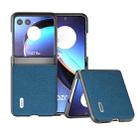 For Motorola Razr 40 Ultra ABEEL Genuine Leather Litchi Texture Phone Case(Blue) - 1