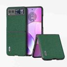 For Motorola Razr 40 ABEEL Genuine Leather Litchi Texture Phone Case(Green) - 1