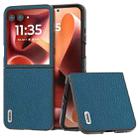 For Motorola Razr 60 Ultra ABEEL Genuine Leather Litchi Texture Phone Case(Blue) - 1
