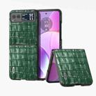 For Motorola Razr 40 ABEEL Crocodile Texture Genuine Leather Phone Case(Green) - 1