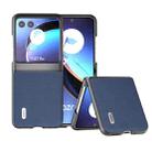 For Motorola Razr 40 Ultra ABEEL Genuine Leather + PC Litchi Texture Phone Case(Blue) - 1