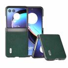 For Motorola Razr 40 Ultra ABEEL Cross Texture Genuine Leather Phone Case(Green) - 1