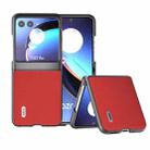 For Motorola Razr 40 Ultra ABEEL Cross Texture Genuine Leather Phone Case(Red) - 1