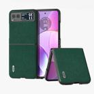 For Motorola Razr 40 ABEEL Cross Texture Genuine Leather Phone Case(Green) - 1