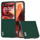 For Motorola Razr 60 Ultra ABEEL Cross Texture Genuine Leather Phone Case(Green) - 1