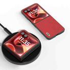 For Motorola Razr 60 Ultra ABEEL Cross Texture Genuine Leather Phone Case(Red) - 2