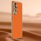 For Honor 80 Pro Litchi Texture Genuine Leather Phone Case(Orange) - 1