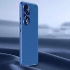 For Honor 80 Pro Litchi Texture Genuine Leather Phone Case(Blue) - 1