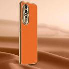 For Honor 80 Pro Flat Litchi Texture Genuine Leather Phone Case(Orange) - 1