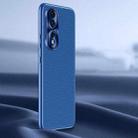 For Honor 80 Pro Flat Litchi Texture Genuine Leather Phone Case(Blue) - 1