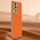 For Honor 80 Litchi Texture Genuine Leather Phone Case(Orange) - 1