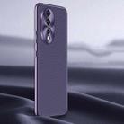 For Honor 80 Litchi Texture Genuine Leather Phone Case(Purple) - 1