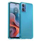 For Motorola Moto G34 Candy Series TPU Phone Case(Transparent Blue) - 1