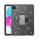 For iPad Pro 11 2022 / 2021 Terminator Shockproof Glitter Powder Tablet Case with Grip Strap(Black) - 1