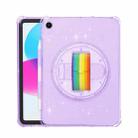 For iPad 10.2 2021 / 2020 / 10.5 Terminator Shockproof Glitter Powder Tablet Case with Grip Strap(Purple) - 1
