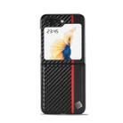 For Samsung Galaxy Z Flip5 LC.IMEEKE Carbon Fiber PU + TPU Horizontal Flip Leather Phone Case(Vertical Black) - 1