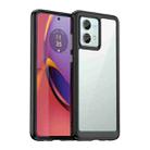 For Motorola Moto G84 Colorful Series Acrylic Hybrid TPU Phone Case(Black) - 1