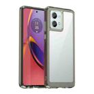 For Motorola Moto G84 Colorful Series Acrylic Hybrid TPU Phone Case(Transparent Grey) - 1