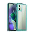 For Motorola Moto G54 Global Colorful Series Acrylic Hybrid TPU Phone Case(Transparent Blue) - 1