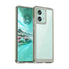 For Motorola Edge 40 Neo Colorful Series Acrylic Hybrid TPU Phone Case(Transparent Grey) - 1