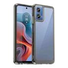 For Motorola Moto G34 Colorful Series Acrylic Hybrid TPU Phone Case(Transparent Grey) - 1