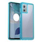 For Motorola Moto G53 5G Colorful Series Acrylic Hybrid TPU Phone Case(Transparent Blue) - 1