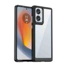 For Motorola Moto Edge 50 Fusion Colorful Series Acrylic Hybrid TPU Phone Case(Black) - 1