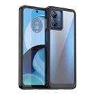 For Motorola Moto G14 Colorful Series Acrylic Hybrid TPU Phone Case(Black) - 1