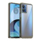 For Motorola Moto G14 Colorful Series Acrylic Hybrid TPU Phone Case(Transparent Grey) - 1