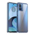 For Motorola Moto G14 Colorful Series Acrylic Hybrid TPU Phone Case(Transparent) - 1