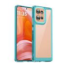 For Motorola Edge 50 Colorful Series Acrylic Hybrid TPU Phone Case(Transparent Blue) - 1