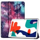 For Huawei MatePad 10.4 Colored Drawing Horizontal Flip Leather Case, with Three-folding Holder & Sleep / Wake-up Function(Galactic Nebula) - 1