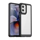 For Motorola Moto G55 5G Colorful Series Acrylic Hybrid TPU Phone Case(Black) - 1