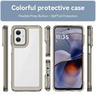 For Motorola Moto G55 5G Colorful Series Acrylic Hybrid TPU Phone Case(Transparent Grey) - 2