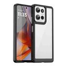 For Motorola Moto G75 5G Colorful Series Acrylic Hybrid TPU Phone Case(Black) - 1